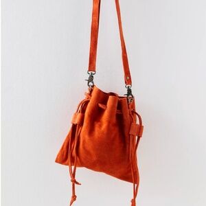 Free People Billie Suede Crossbody in Electric Orange